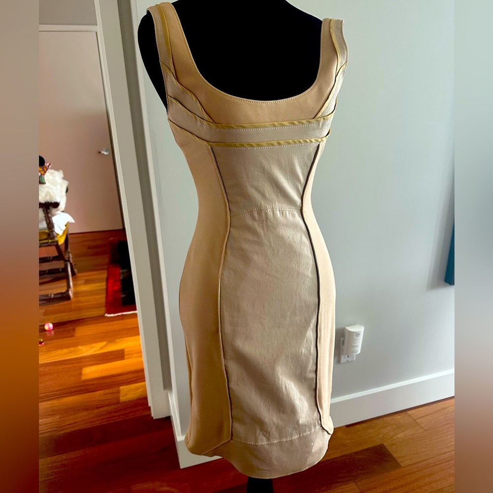 NWOT Luxury Zac Posen sleeveless two-tone dress, incredible details